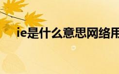 ie是什么意思网络用语（ie是什么意思）