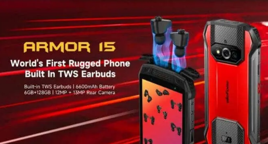 ULEFONE ARMOR 15是世界领先的坚固型手机 内置 TWS 耳塞