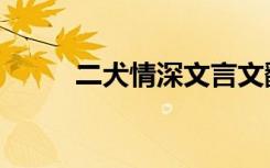 二犬情深文言文翻译（二犬情深）