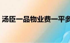汤臣一品物业费一平多少（汤臣一品物业费）