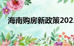 海南购房新政策2022年（海南购房政策）