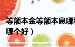 等额本金等额本息哪种好（等额本息等额本金哪个好）