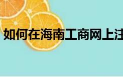 如何在海南工商网上注册（如何在海南买房）