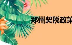 郑州契税政策（契税政策）