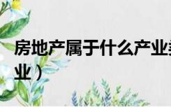 房地产属于什么产业类别（房地产属于什么产业）