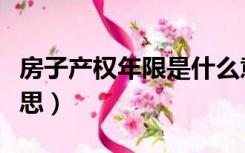 房子产权年限是什么意思（产权年限是什么意思）