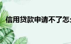 信用贷款申请不了怎么办（信用贷款申请）