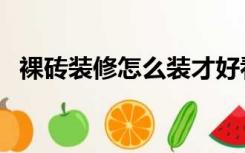 裸砖装修怎么装才好看（裸砖装修怎么装）