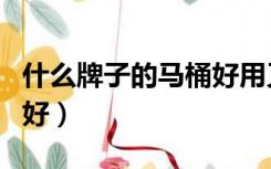 什么牌子的马桶好用又省水（什么牌子的马桶好）