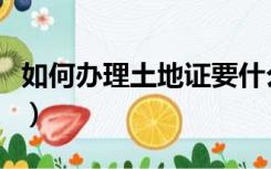 如何办理土地证要什么材料（如何办理土地证）