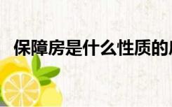 保障房是什么性质的房子（保障房是什么）