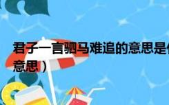 君子一言驷马难追的意思是什么生肖（君子一言驷马难追的意思）