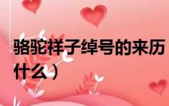 骆驼祥子绰号的来历（骆驼祥子绰号的由来是什么）