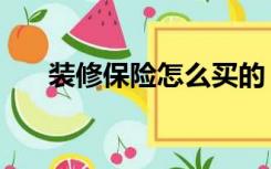装修保险怎么买的（装修保险怎么买）