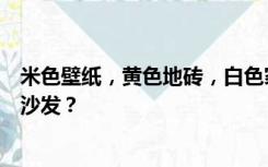 米色壁纸，黄色地砖，白色家具的客厅应该选择什么颜色的沙发？