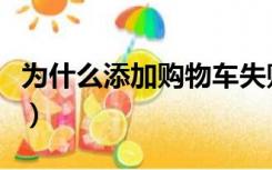 为什么添加购物车失败（无法加载购物车数据）