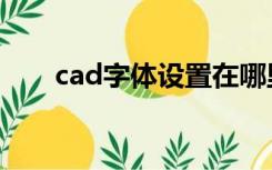 cad字体设置在哪里（cad字体设置）