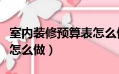 室内装修预算表怎么做图片（室内装修预算表怎么做）