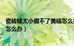 瓷砖缝太小做不了美缝怎么办视频（瓷砖缝太小做不了美缝怎么办）