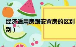 经济适用房跟安置房的区别（安置房和经济适用房有什么区别）