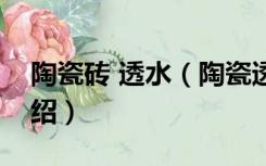 陶瓷砖 透水（陶瓷透水砖的透水保水功能介绍）