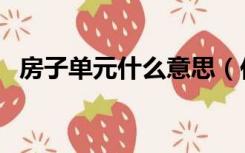 房子单元什么意思（住房单元是什么意思）