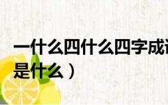 一什么四什么四字成语（一什么四什么的成语是什么）