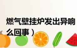 燃气壁挂炉发出异响（壁挂炉燃烧时有异响怎么回事）