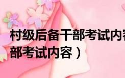 村级后备干部考试内容讲课视频（村级后备干部考试内容）