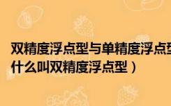 双精度浮点型与单精度浮点型的区别（什么叫单精度浮点型 什么叫双精度浮点型）