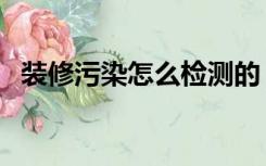 装修污染怎么检测的（装修污染怎么检测）