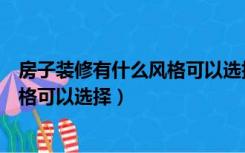 房子装修有什么风格可以选择什么材料（房子装修有什么风格可以选择）