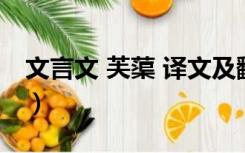 文言文 芙蕖 译文及翻译（文言文  芙蕖 译文）