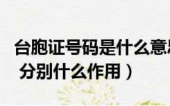 台胞证号码是什么意思（台胞证上有两个号码 分别什么作用）