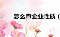 怎么查企业性质（如何查企业性质）