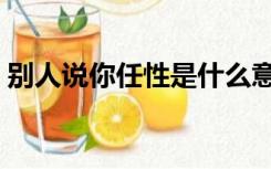 别人说你任性是什么意思（任性是什么意思）