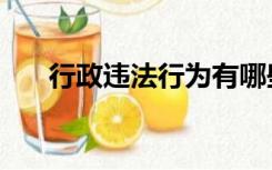 行政违法行为有哪些（行政违法行为）