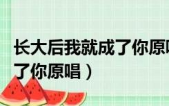 长大后我就成了你原唱张秋秋（长大后我就成了你原唱）