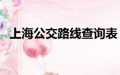 上海公交路线查询表（上海公交路线查询）