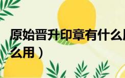 原始晋升印章有什么用处（原始晋升印章有什么用）
