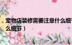 宠物店装修需要注意什么细节图片（宠物店装修需要注意什么细节）