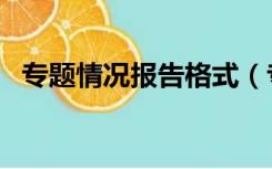 专题情况报告格式（专题报告格式及范文）