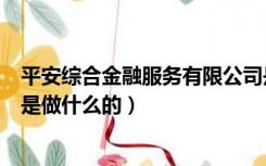 平安综合金融服务有限公司是做什么的（平安综合金融公司是做什么的）