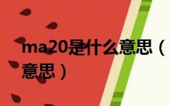 ma20是什么意思（ma5 ma10 ma20什么意思）