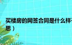 买楼房的网签合同是什么样子的（买房子网签合同是什么意思）