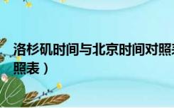洛杉矶时间与北京时间对照表图（洛杉矶时间与北京时间对照表）