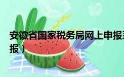 安徽省国家税务局网上申报系统（安徽省国家税务局网上申报）