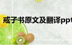 戒子书原文及翻译ppt（戒子书全文的解释）