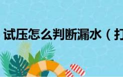 试压怎么判断漏水（打压试水如何判断漏水）