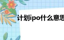 计划ipo什么意思（ipo什么意思）